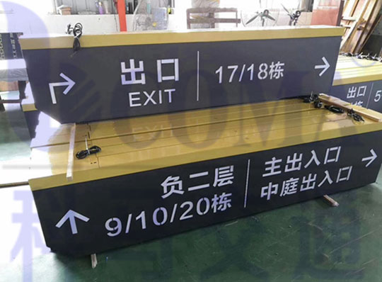 商业综合体分区多功能多方向导视指引悬挂灯箱指示吊牌
